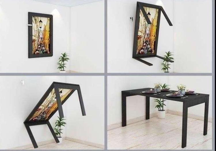 Wall Painting Convertible Dining Table