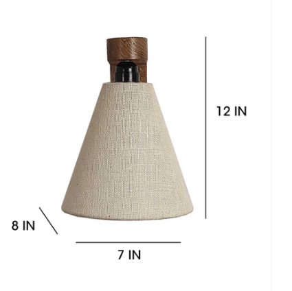 Conical Jute Pendant Light | Pine Wood Hanging Lamp (12" High)