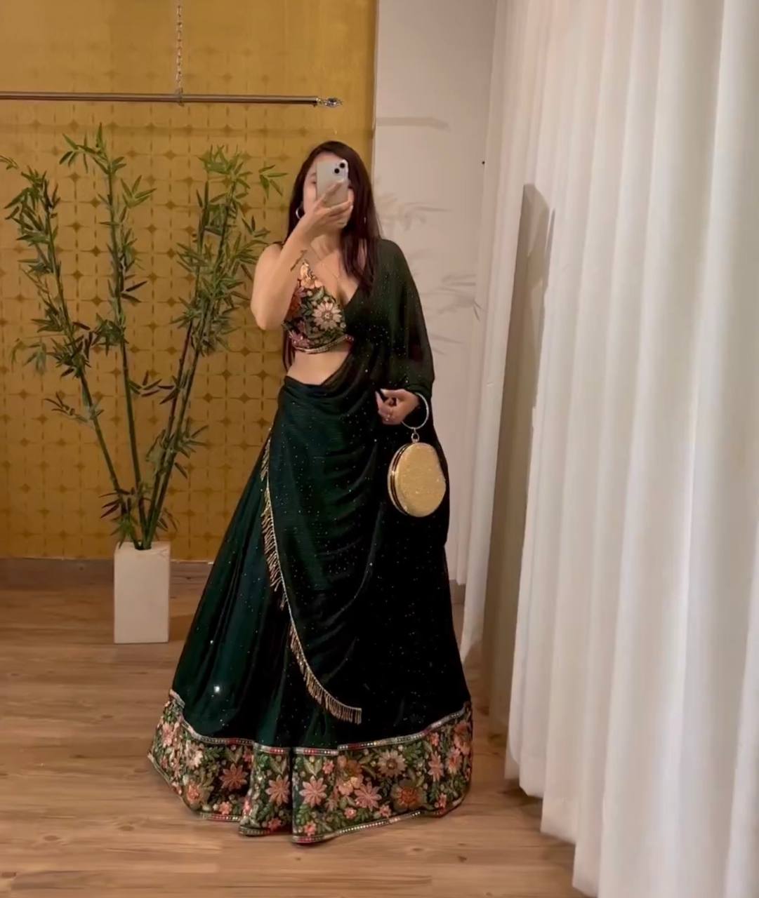 Vamika Green Embroidered Lehenga