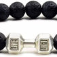 Volcanic Lava Stone Dumbbell Black Matte Beads Bracelets for Women Men