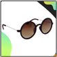 HRINKAR Gradient & UV Protection Trendy Brown Round Unisex Sunglasses