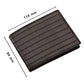 Lorenz Bi-Fold Embossed Dotted Lines Premium Dark Brown RFID Blocking Leather Wallet for Men with Zipper Coin Pocket Feature