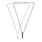 Stylish Silver- Black 3D Vertical Bar Cuboid Stick Locket Pendant Necklace Silver, Rhodium Alloy Locket Set