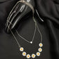 Beautiful Golden Daisy Heart Two-Layered Necklace For Women & Girls
