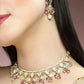 Karatcart Gold Plated Pink and Purple Crystal Kundan Necklace Set for Women