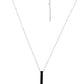 Black Stainless Steel Round Bar Pendant adjustable Necklace chain