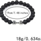 Volcanic Lava Stone Dumbbell Black Matte Beads Bracelets for Women Men