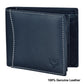 Lorenz Bi-Fold Autumn Navy Blue RFID Blocking Leather Wallet for Men with Flap & Coin Pocket Feature