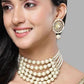 Karatcart Pearl Multilayer Beaded Kundan Choker Necklace Set for Women