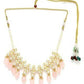 Karatcart Gold Plated Pink Tumble and Pearl Studded Kundan Necklace Set