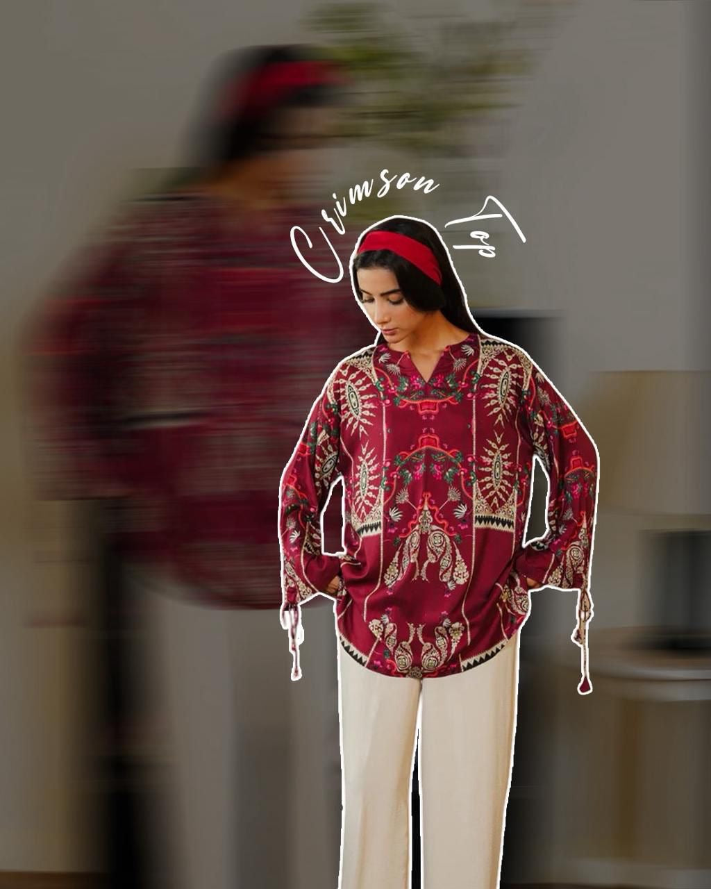 Ayesha Cherry red cord set