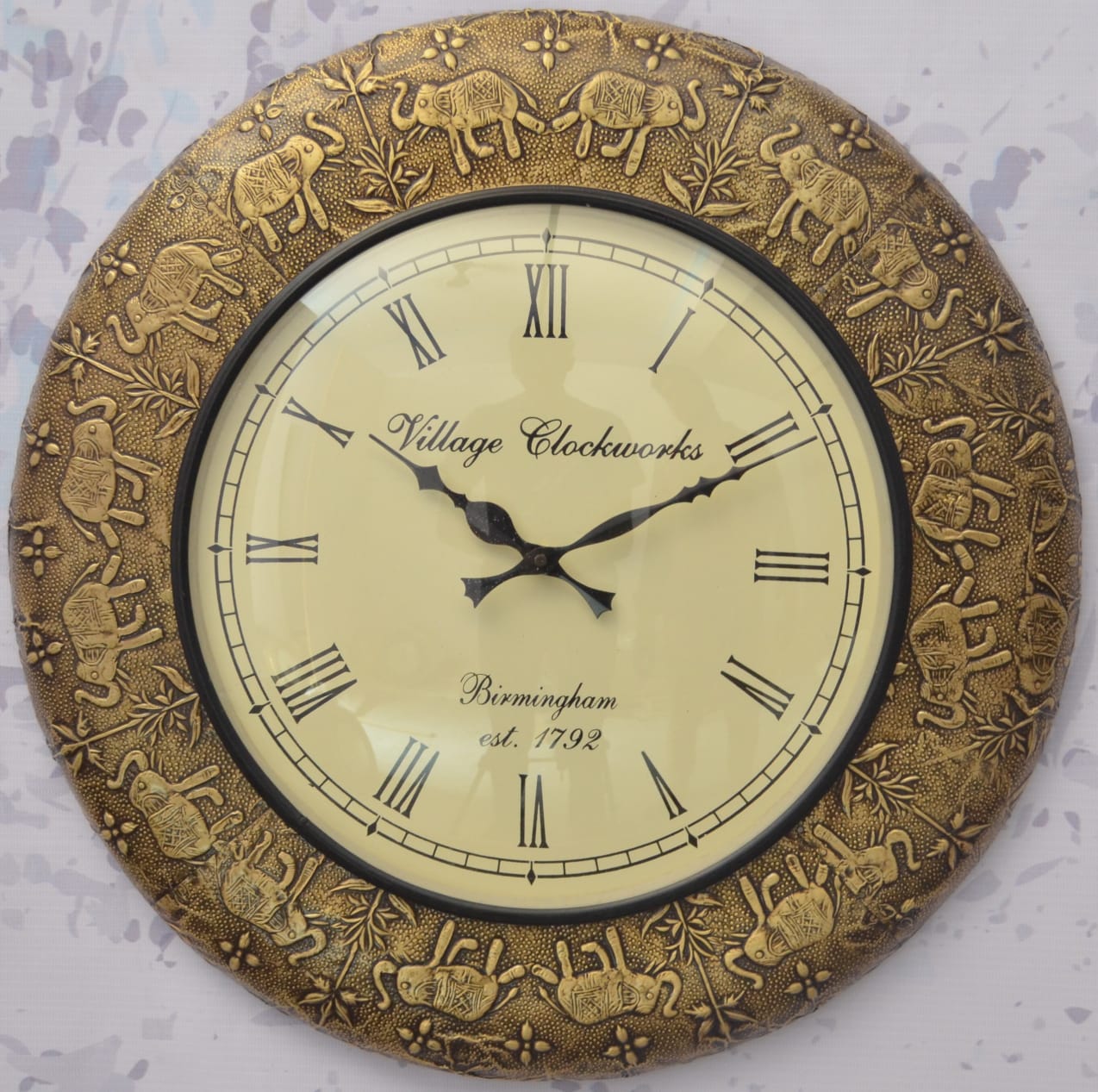 Jeeva ethnic brass wall clock