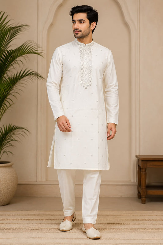 Vatsal Ethnic Slub Kurta Pyjama Set