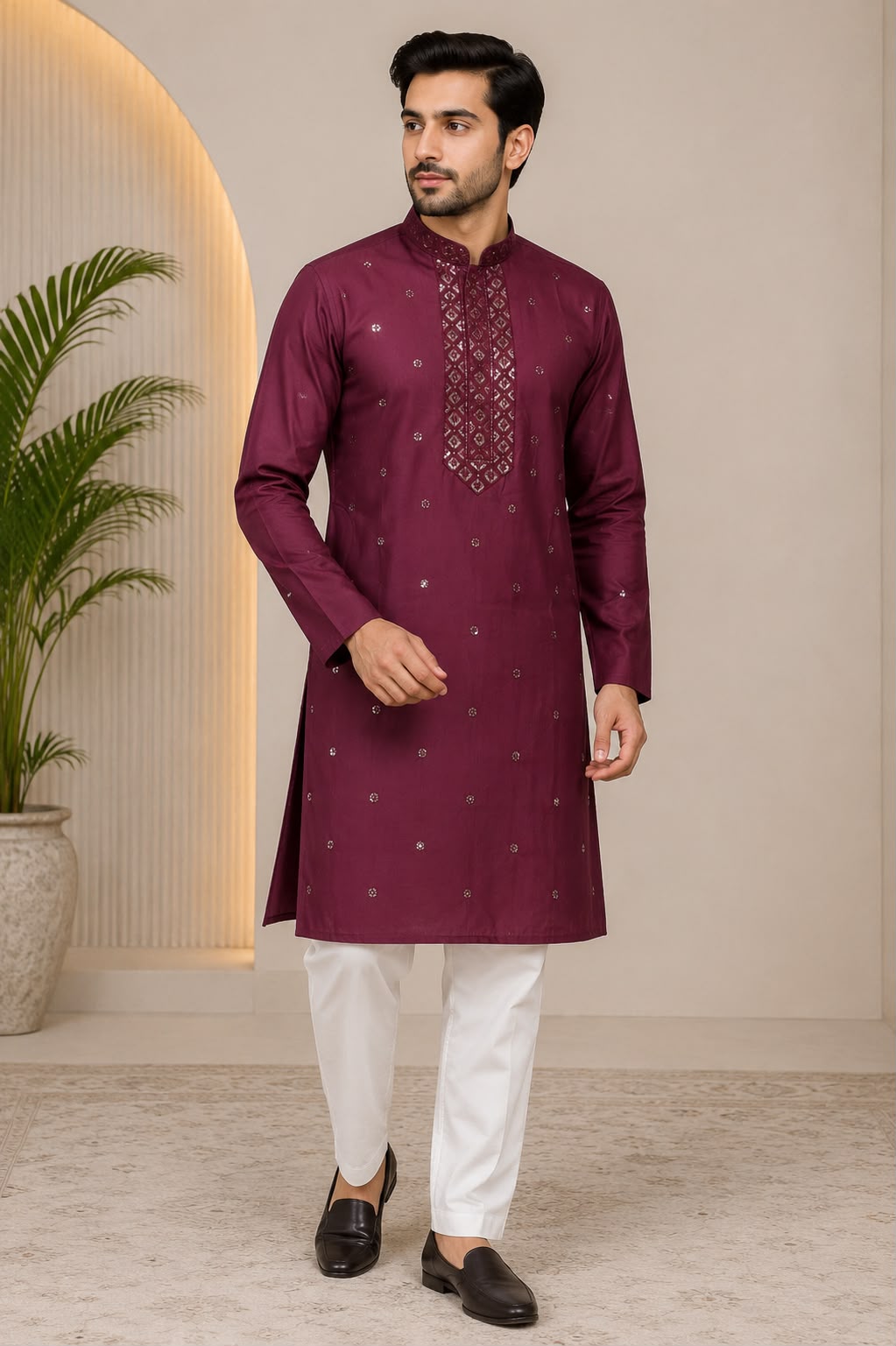 Vatsal Ethnic Slub Kurta Pyjama Set