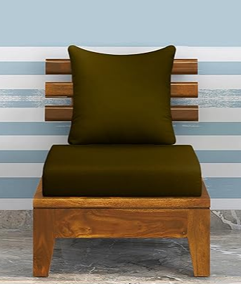 Handcrafted Sheesham Wood 1 Seater Sofa | Luxury Wooden Living Room Sofa