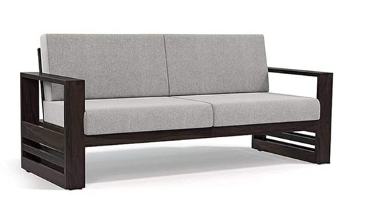 Sheesham Wood 3-Seater Sofa for Living Room | Solid Wooden Sofa Set – Walnut Finish