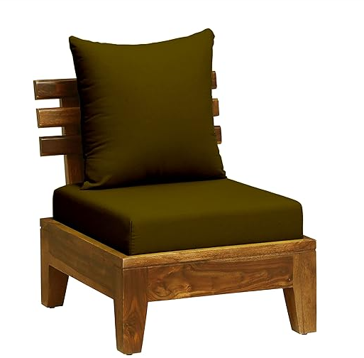 Handcrafted Sheesham Wood 1 Seater Sofa | Luxury Wooden Living Room Sofa