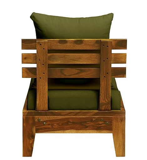 Handcrafted Sheesham Wood 1 Seater Sofa | Luxury Wooden Living Room Sofa