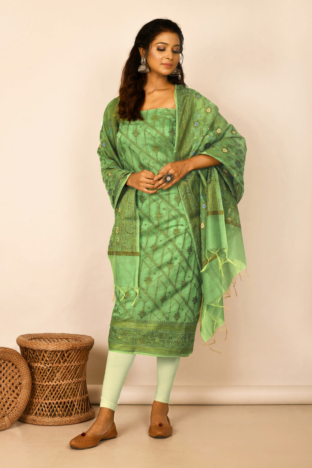 Banarasi Salwar Suit set with Cotton Silk Dupatta