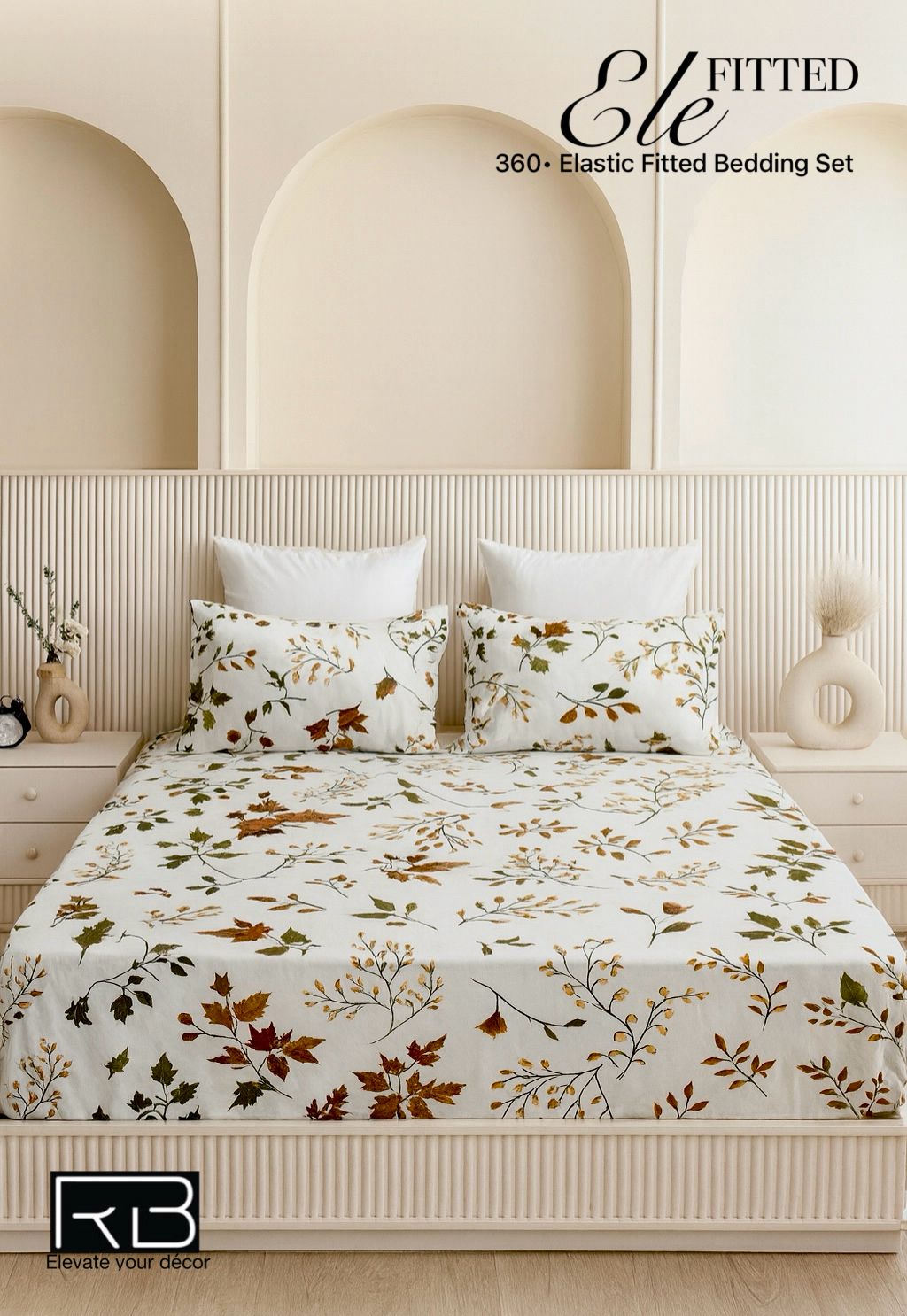 Ele fiited bedsheet with 2 Pillow covers