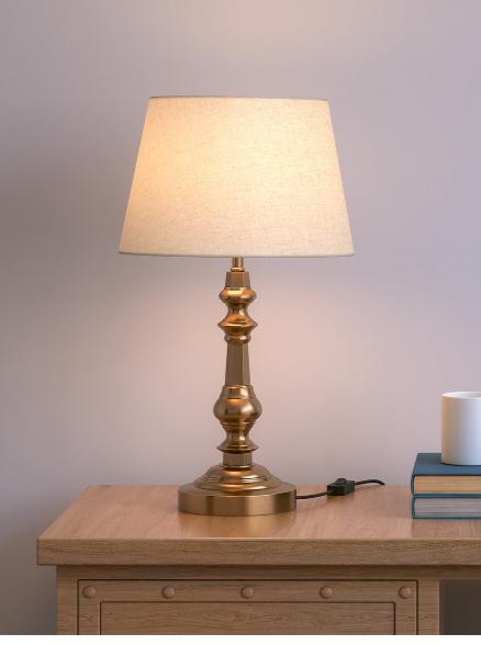 Walnutz brass antique table lamps