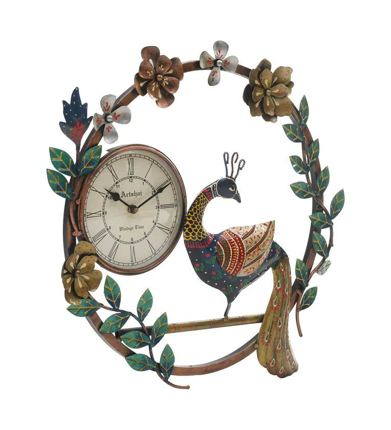 Hand crafted Peacock Wall Clock