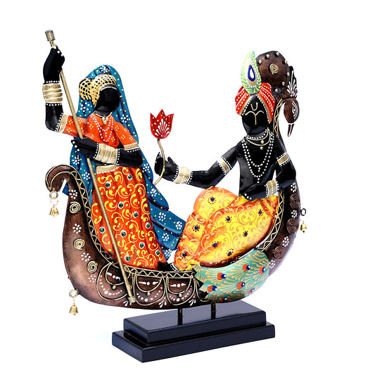 Traditional Decorative Radha Krishna Folk Art Sculpture