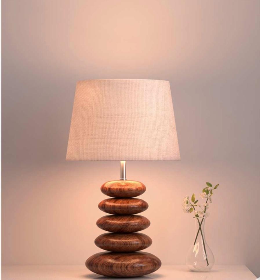 Walnutz Pebble wood table lamp