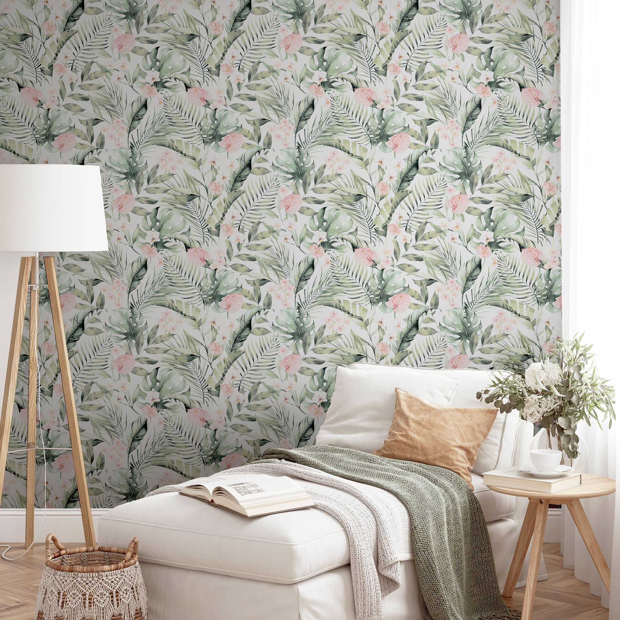 Tropical wallpaper with leaves  TenStickers