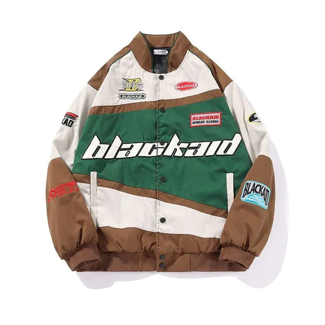 Streetwear Letter Print Motorcycle Jacket